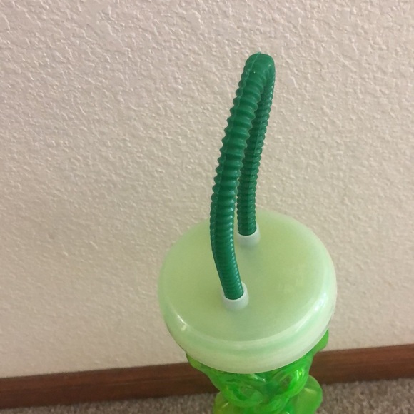 Vintage The Martian By BETRAS 16” Tall Neon Green Alien Drink Bottle With Straw - Picture 5 of 12